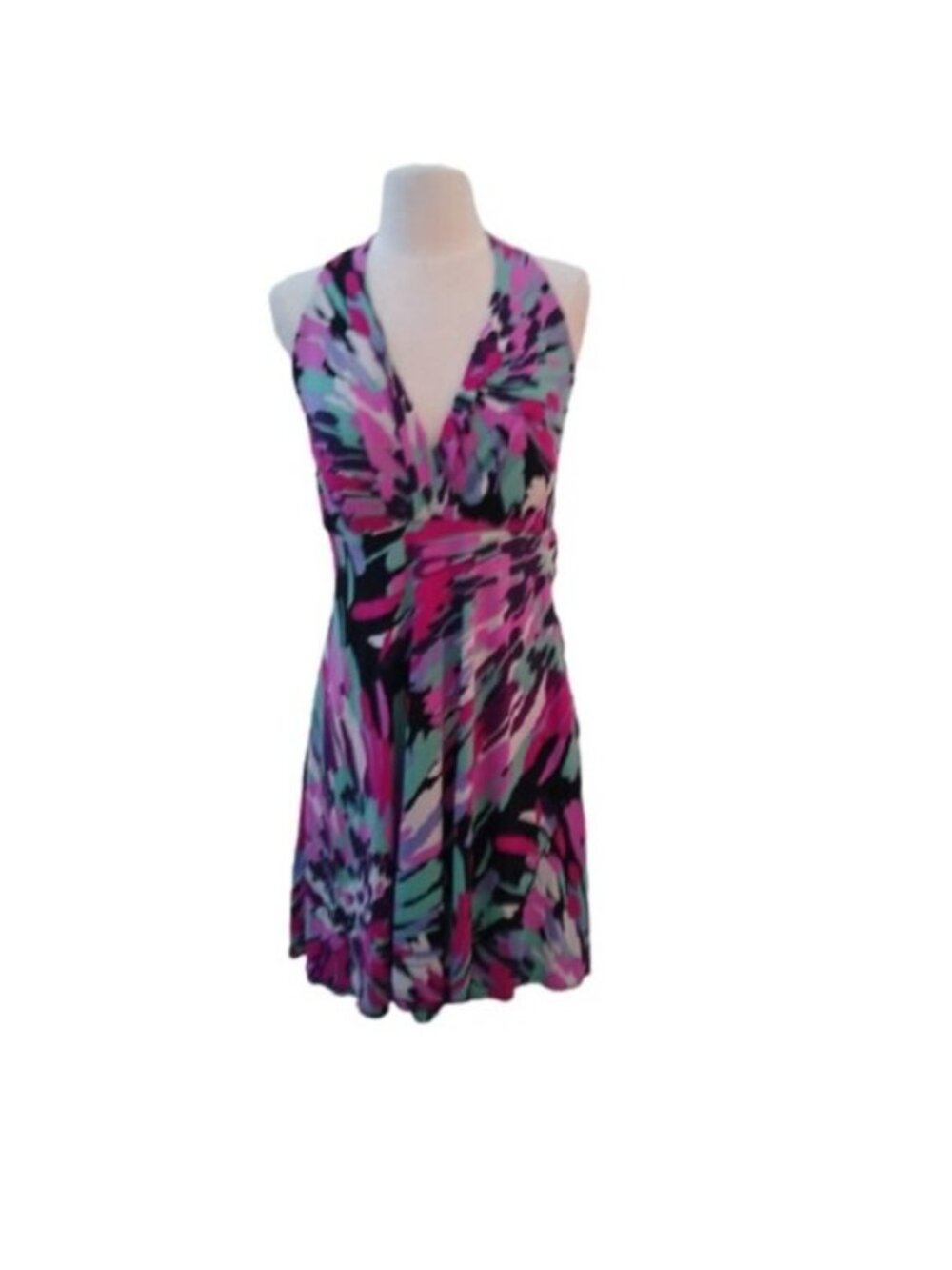 Corey P Floral Halter Dress, Multicolor, Size 14